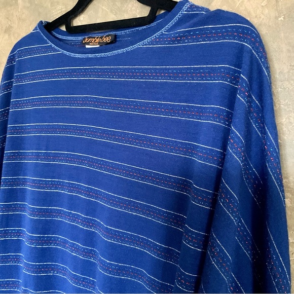 Vintage 70s 80s Union Made Bumble Bee Metallic Knit Batwing Top - Picture 2 of 7